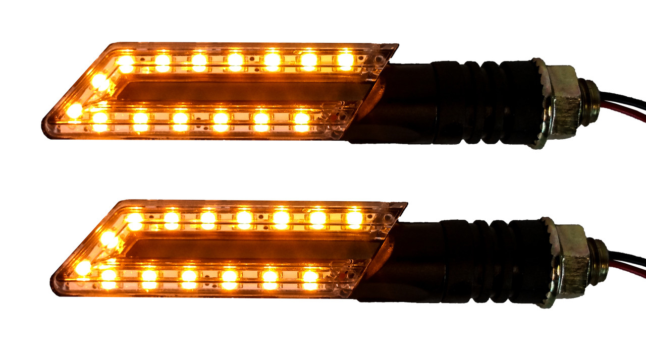 Naked Turn Signal Amber LED Clear Lens Dual Sport Motorcycle Dirt
