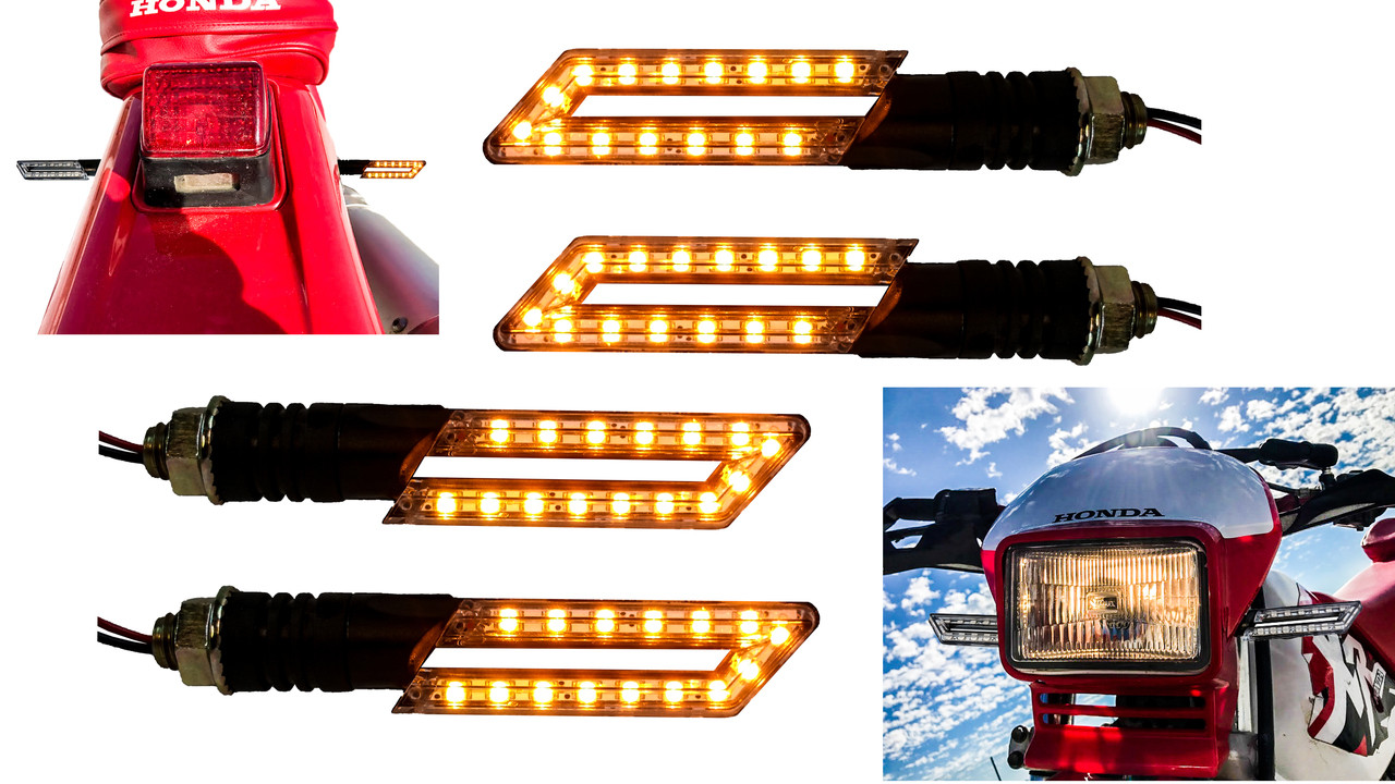 4x Naked Turn Signal LED Front & Rear Dual Sport Motorcycle Dirt