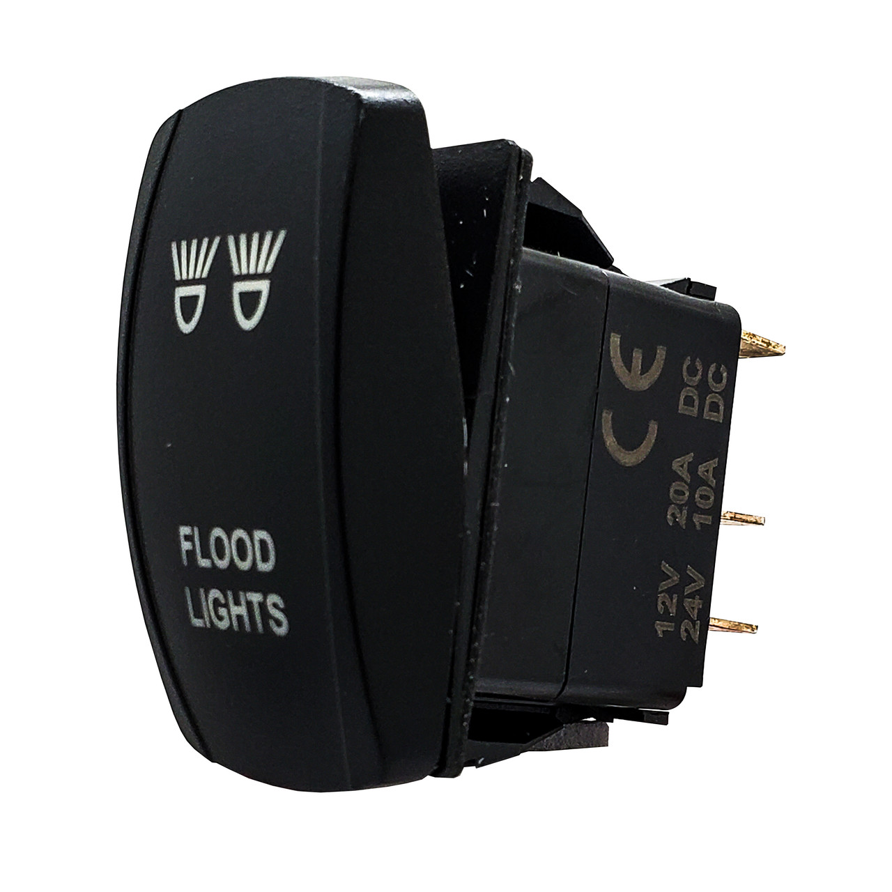 Flood Light OZ-USA® On/Off Rocker Switch 5-Pin SPST Laser-Etch