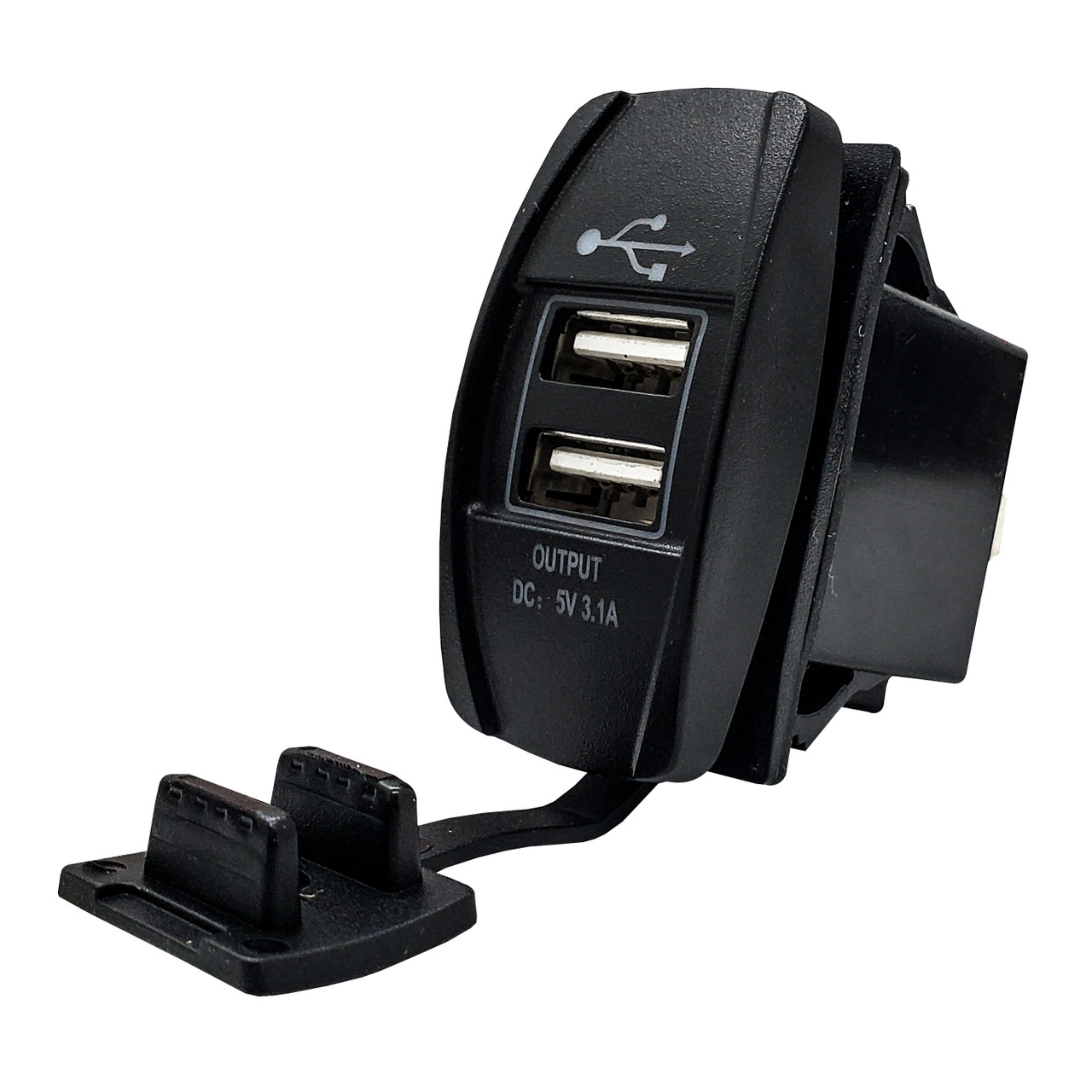 Twin USB Panel Mount Outlet 5V 3.1A