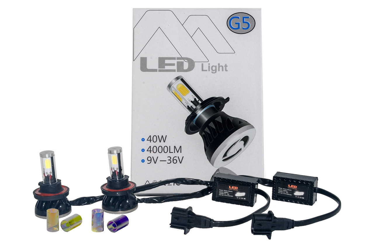 H13 Hi/Lo LED Headlight Kit by OZ-USA® 40W 4-Sided Headlight Dual