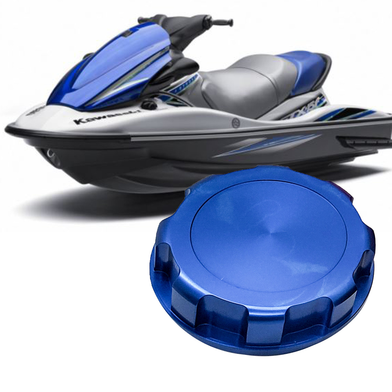 シ*ン様 SEE SEE COTTON JET CAP【BLUE】 JS Billet Gas Cap Blue OZ-USA® with Rubber Gasket for Kawasaki Jet