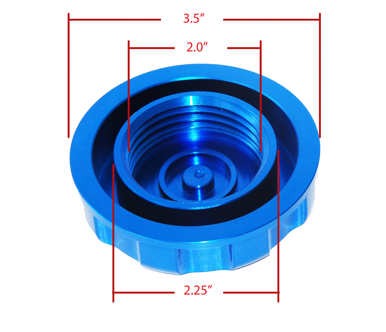 JS Billet Gas Cap Blue OZ-USA® with Rubber Gasket for Kawasaki Jet