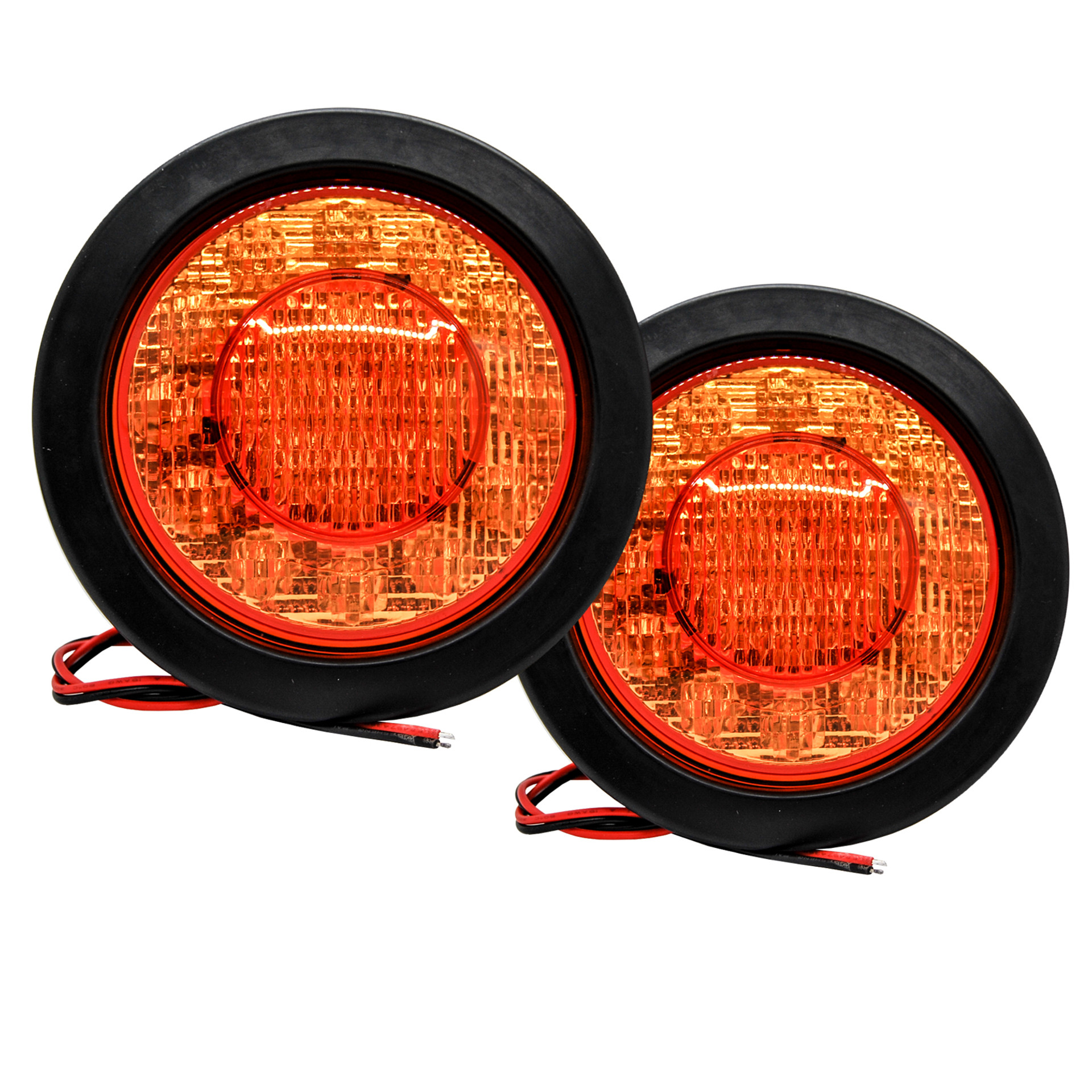 5.5 inch Round Amber Lens 21LED Turn Signal Light Flush Mount with