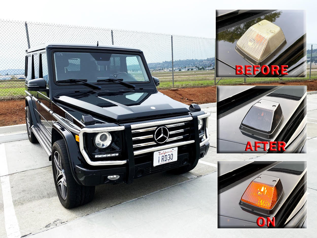 Smoke turn signal lens with LED bulbs for Mercedes G Class SUV