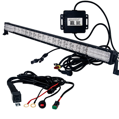 42" RGB Series Smartphone Bluetooth Controlled LED Light bar Dimmable Multi-Color DRL Strobe Function for Off-road Truck UTV