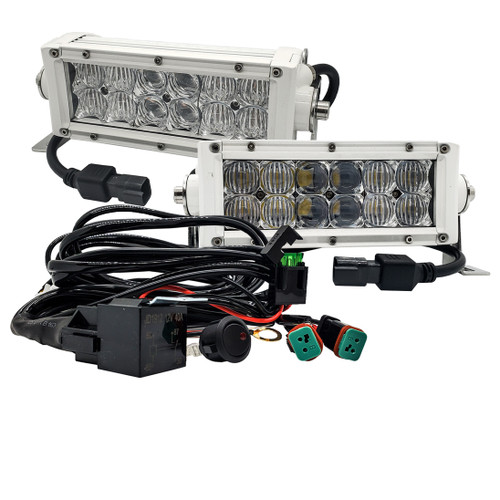 1 Pair OZ-USA® 4D-Series Marine-Grade White 8-Inch LED Light bar Combo beam Off-road Marine Fishing Vessel 12 - 24 Volts
