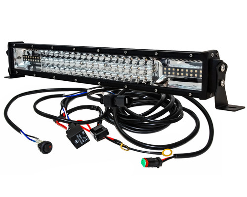 DL-Series 22" Amber White Dual Color Changing LED Light bar Harness Anti-theft Security Bolt Flashing Emergency Driving Fog Spot Light Offroad SUV Truck Marine Agricultural and Heavy Equipment 12 - 32 Volts