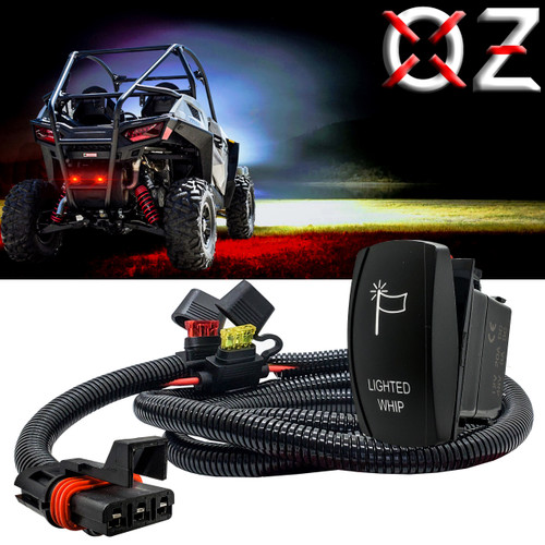Pulse Power Bus Bar Plug with Lighted Whip On/Off Rocker Switch Wire Kit Compatible with Polaris RZR Pro General Ranger Crew XP 2018-2026