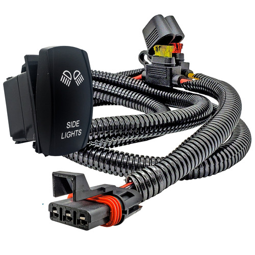 Power Bus Bar Plug Wire Kit with On/Off Rocker Switch for LED Side Lights Compatible with Polaris Pulse Power Busbar RZR Pro Ranger Crew XP 2018-2025