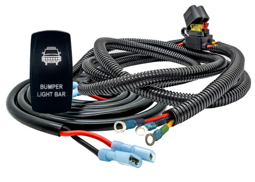 10ft. Power Busbar Distribution Block Wire Harness Kit with On/Off Rocker Switch for Bumper Lightbar Compatible with Can-Am Maverick X3 Max Defender Commander Pioneer Talon Mule YXZ