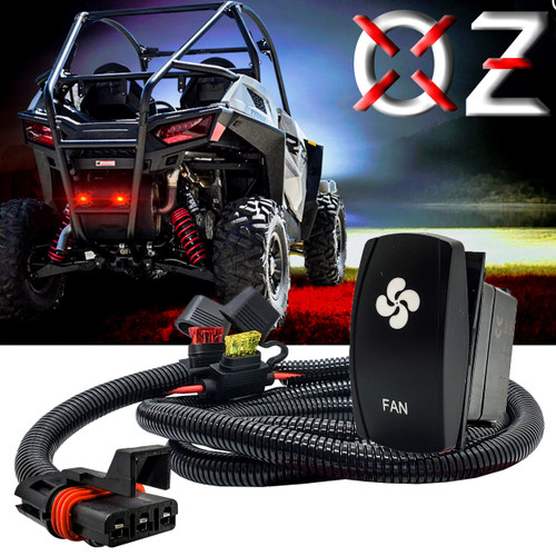 FAN On/Off Rocker Switch with Pulse Power Busbar Plug Wire Kit Compatible with Polaris RZR Trail Pro Ranger Crew XP Turbo 2018-2025 FAN On/Off Rocker Switch with Pulse Power Busbar Plug Wire Kit Compatible with Polaris RZR Trail Pro Ranger Crew XP Turbo 2018-2025