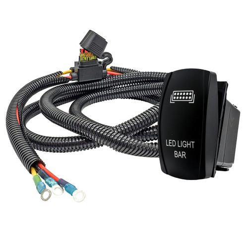 LED LIGHT BAR On/Off Rocker Switch with Power Busbar Distribution Block Wire Harnes Compatible with Can-Am Maverick X3 Max RS Turbo RR Sport Trail Defender Commander