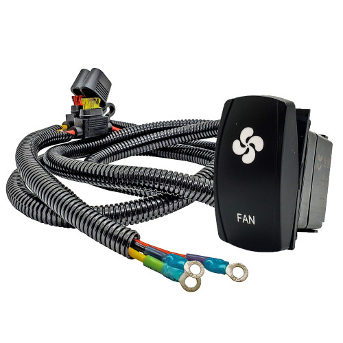FAN On/Off Rocker Switch with Power Busbar Distribution Block  Wire Harness  Compatible with Can-Am Maverick X3 Max Defender Commander YXZ Talon Pioneer MULE
