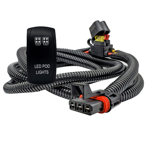 Pulse Power Bus Bar Plug Wire Harness Kit with LIGHTED WHIP On/Off Rocker Switch Compatible with Polaris XPEDITION XP ADV Ultimate Northstar Premium