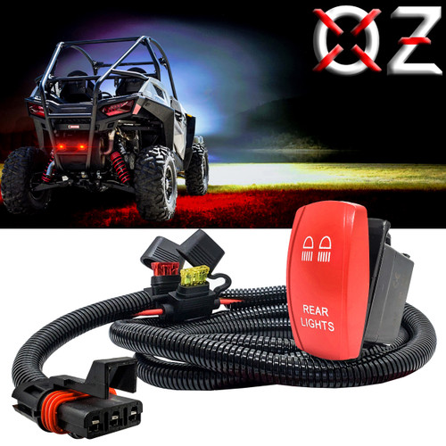 スライサー ON/OFFスイッチ付き Lighted Whip On/Off Red Rocker Switch with Power Busbar Plug