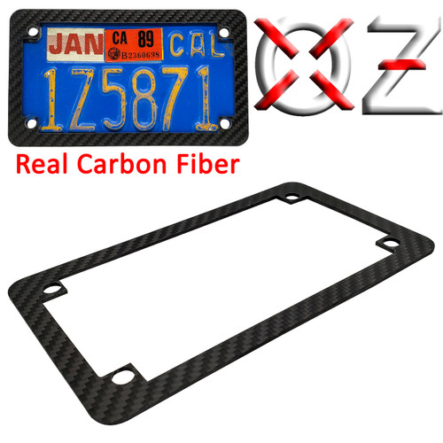 Carbon Fiber License Plate Frame Matte Black Twill Weave Design for Motorcycle 