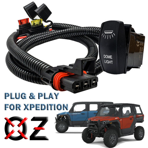 Pulse Power Bus Bar Plug & Play Wire Harness with On/Off Rocker Switch for DOME Lights Compatible with 2024 Polaris XPEDITION XP ADV Ultimate Northstar Premium