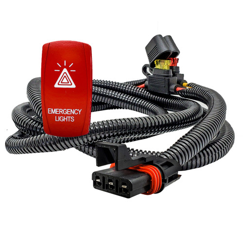 LIGHTED WHIP On/Off Red Rocker Switch with Pulse Power Bus Bar
