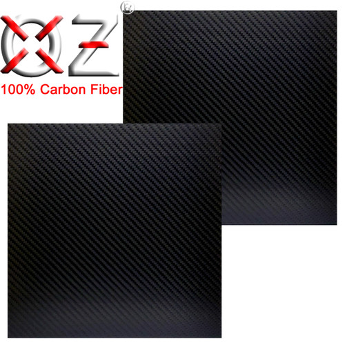 2X Premium Real Carbon Fiber Panel Plate with Twill Weave Pattern 