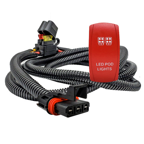 10' Pulse Power Bus Bar Plug Wire Harness with LED LIGHT BAR On