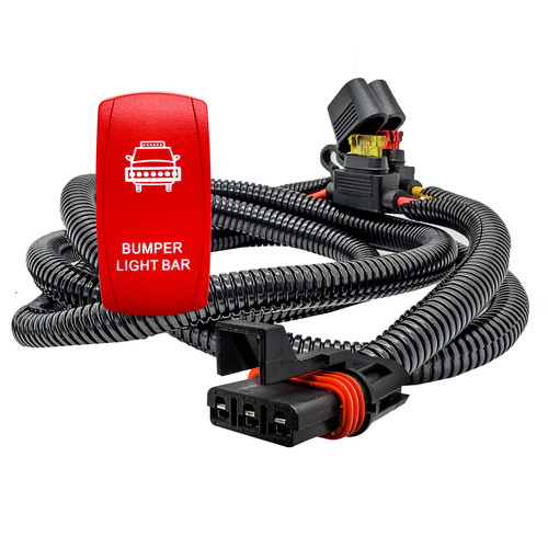 LIGHTED WHIP On/Off Red Rocker Switch with Pulse Power Bus Bar