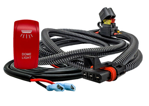 10ft Pulse Power Bus Bar Plug Wiring Harness  Dome Lights On/Off Red Rocker Switch Compatible with Polaris XPEDITION XP ADV