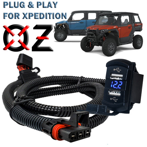 6 ft. Pulse Power Bus Bar Plug with Dual USB Port Digital Voltage Meter Compatible with 2024 Polaris XPEDITION XP ADV Ultimate Northstar Premium