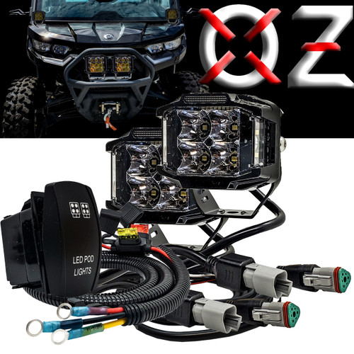 75W Side Emitting LED Ditch Lights 180° Beam Pattern with Power