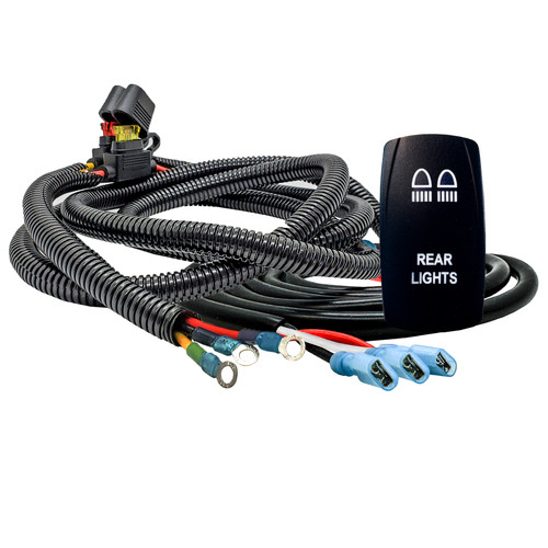 12ft. Power Bus Bar Distribution Block 3-Wire Harness Kit for Dual Function Rear Lights Compatible with 2018-2025 Can-Am Maverick X3 Max RS Turbo RR Sport Trail Defender