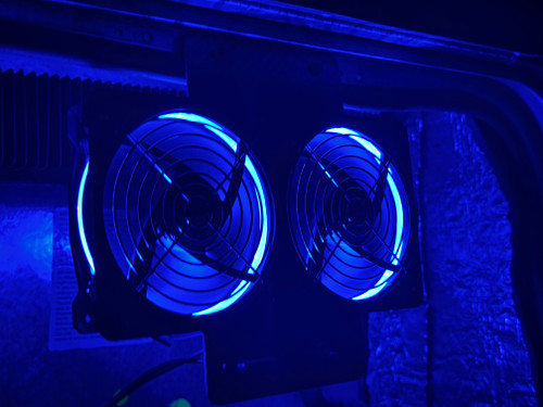 Blue LED Automatic RV Fridge Cooling Fan Whisper Quiet 12v