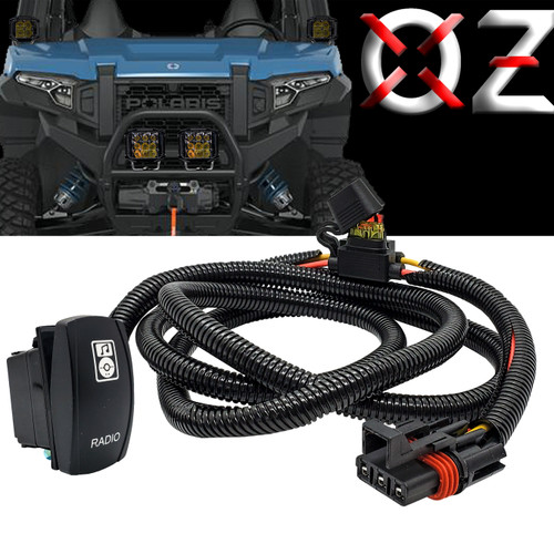 Pulse Power Bus Bar Plug & Play Wire Harness with On/Off Rocker Switch for RADIO Compatible with 2019 - 2024 Polaris RZR Trail S 900/1000 XPEDITION XP ADV Ultimate Northstar Premium
