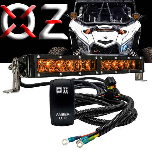 14-Inch Amber LED Shock Tower Light Bar with Plug-and-Play Wire Harness Compatible with  Can-Am Maverick X3 RS Turbo R