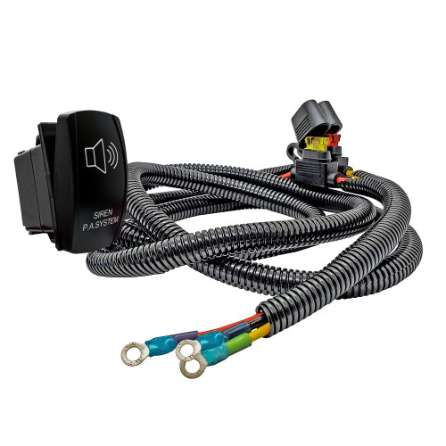 Siren PA System On/Off Rocker Switch with Power Busbar Distribution Block Wire Harness Compatible with Can-Am Maverick X3 Max RS Turbo RR Sport Trail Defender Commander Mule