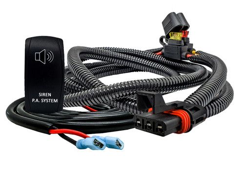 10 ft. Pulse Power Bus Bar Plug Wire Harness with Siren PA System On/Off Rocker Switch Compatible with Polaris XPEDITION XP ADV