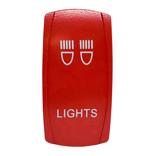 Rock Lights On/Off Red Rocker Switch – 4-Pin Laser-Etched, White
