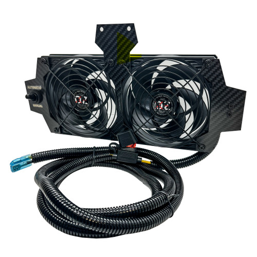 Dual Automatic Manual RV Fridge Cooling Fan Whisper Quiet 12v Carbon Fiber
