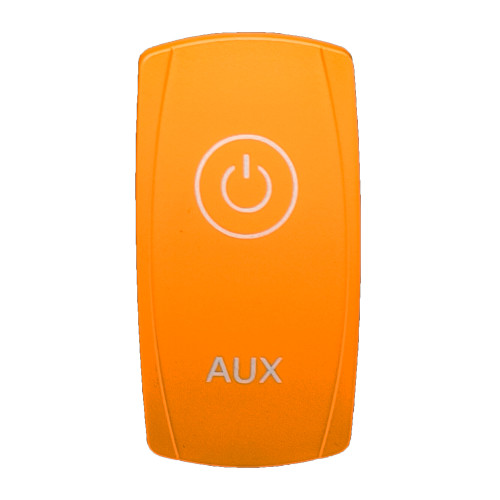 AUX | On / Off Yellow Rocker Switch | 4-Pin 20A White LED Backlit | Waterproof 12V – 48V