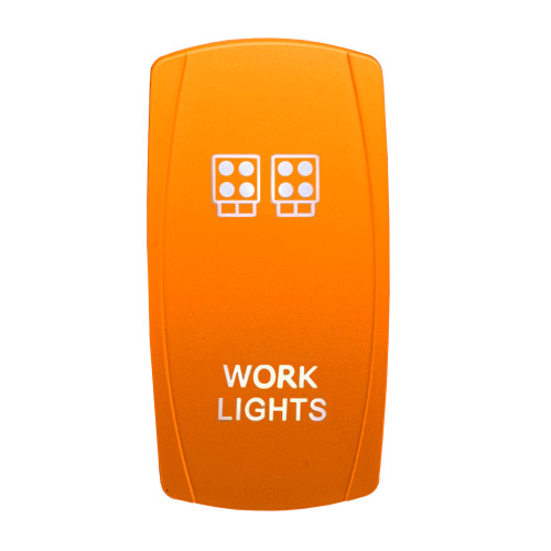 WORK LIGHTS | On / Off Yellow Rocker Switch | 4-Pin 20A White LED Backlit | Waterproof 12V – 48V