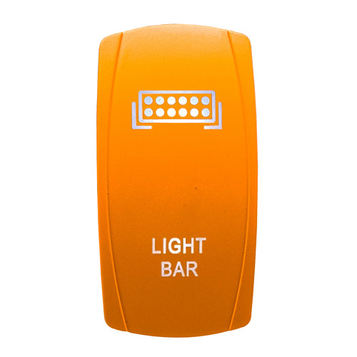 LIGHT BAR | On / Off Yellow Rocker Switch | 4-Pin 20A White LED Backlit | Waterproof 12V – 48V