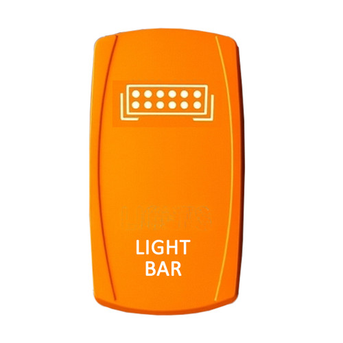 LIGHT BAR | On / Off Yellow Rocker Switch | 4-Pin 20A White LED Backlit | Waterproof 12V – 48V