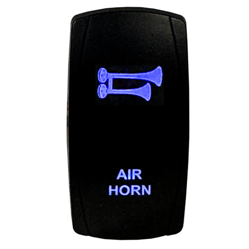 AIR HORN | On / Off Momentary Rocker Switch | 4-Pin 20A Blue LED Backlit | Waterproof 12V – 48V