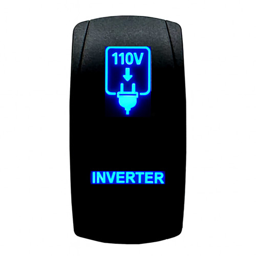Inverter | On / Off Rocker Switch | 4-Pin 20A Blue LED Backlit | Waterproof 12V – 48V