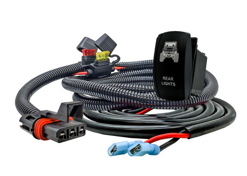 Plug-and-Play Pulse Power Busbar Harness – Laser-Etched REAR LIGHTS On/Off Rocker Switch Compatible with Polaris RZR PRO XP Ranger General XPEDITION ADV  2018-2026