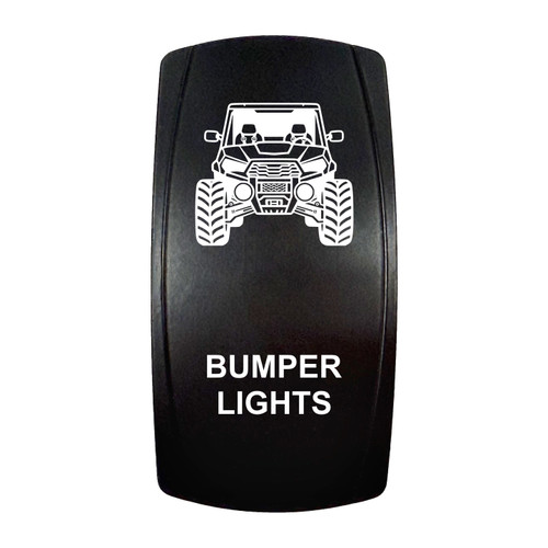UTV Bumper Lights | On / Off Rocker Switch | 4-Pin 20A Blue LED Backlit | Waterproof 12V – 48V