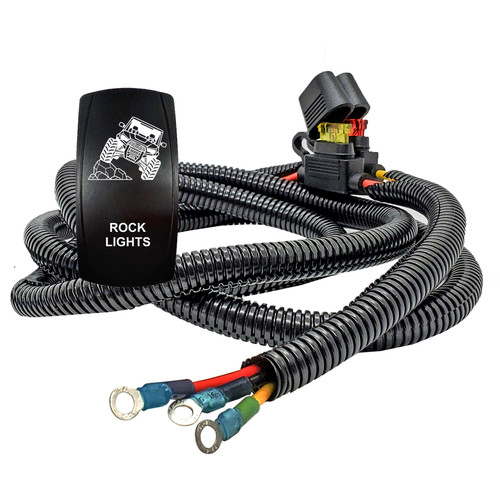 UTV ROCK LIGHTS On/Off Rocker Switch with Power Distribution Block Wire Kit Compatible with Can-Am Maverick X3 MAX Defender Commander Sport Trail 2018–2026