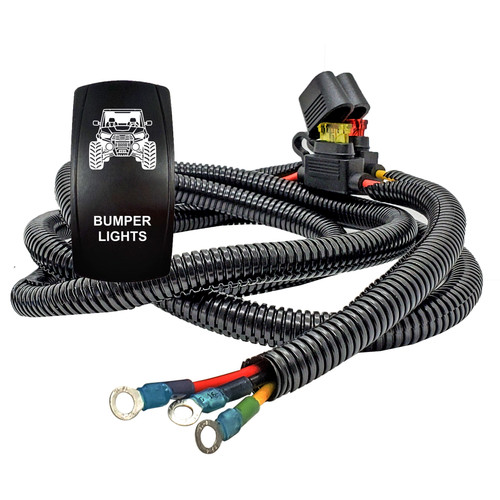 UTV RADIO On/Off Rocker Switch with Power Distribution Block Wire