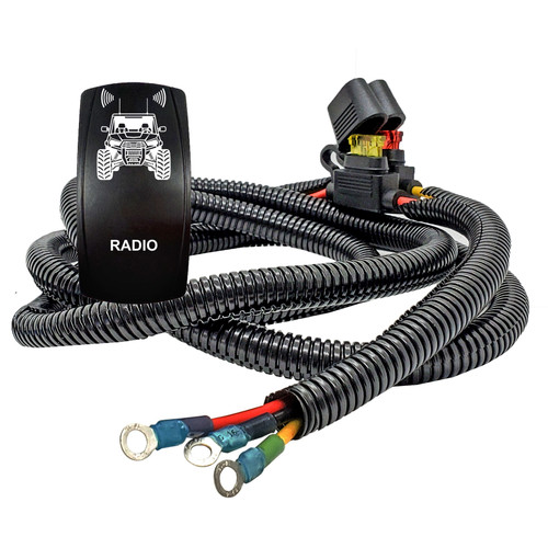 UTV RADIO On/Off Rocker Switch with Power Distribution Block Wire Kit Compatible with Can-Am Maverick X3 MAX Defender Commander Sport Trail 2018–2026