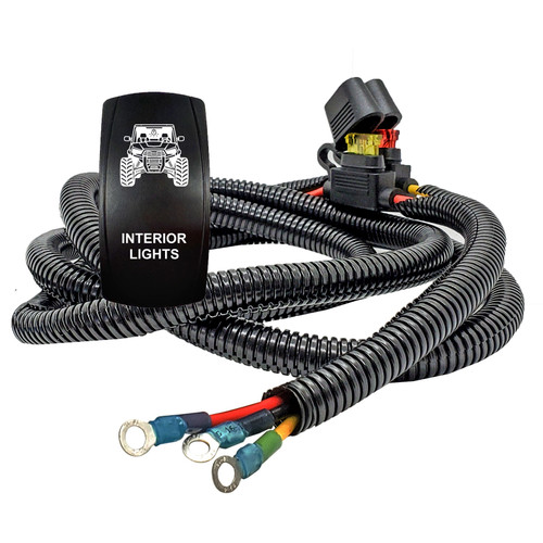 UTV INTERIOR LIGHTS On/Off Rocker Switch with Power Distribution Block Wire Kit Compatible with Can-Am Maverick X3 MAX Defender Commander Sport Trail 2018–2026