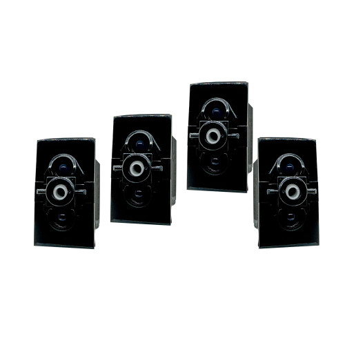 On / Off Rocker Switch Base | Pack of 4 | 4-Pin 20A Blue LED Backlit | Waterproof 12V – 48V